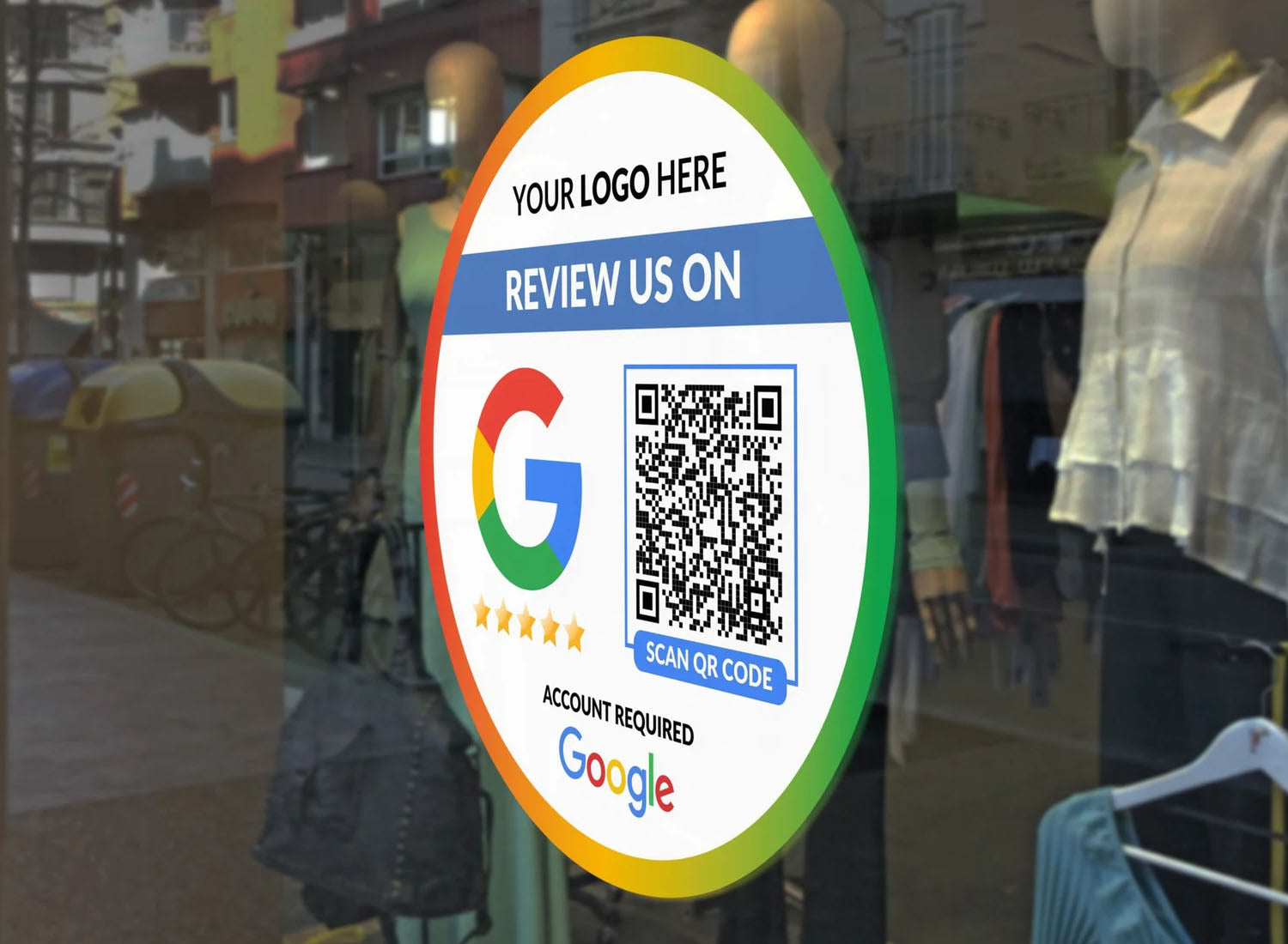 Smart-Tap, Google Review Sticker με QR Code με το λογότυπό σας.