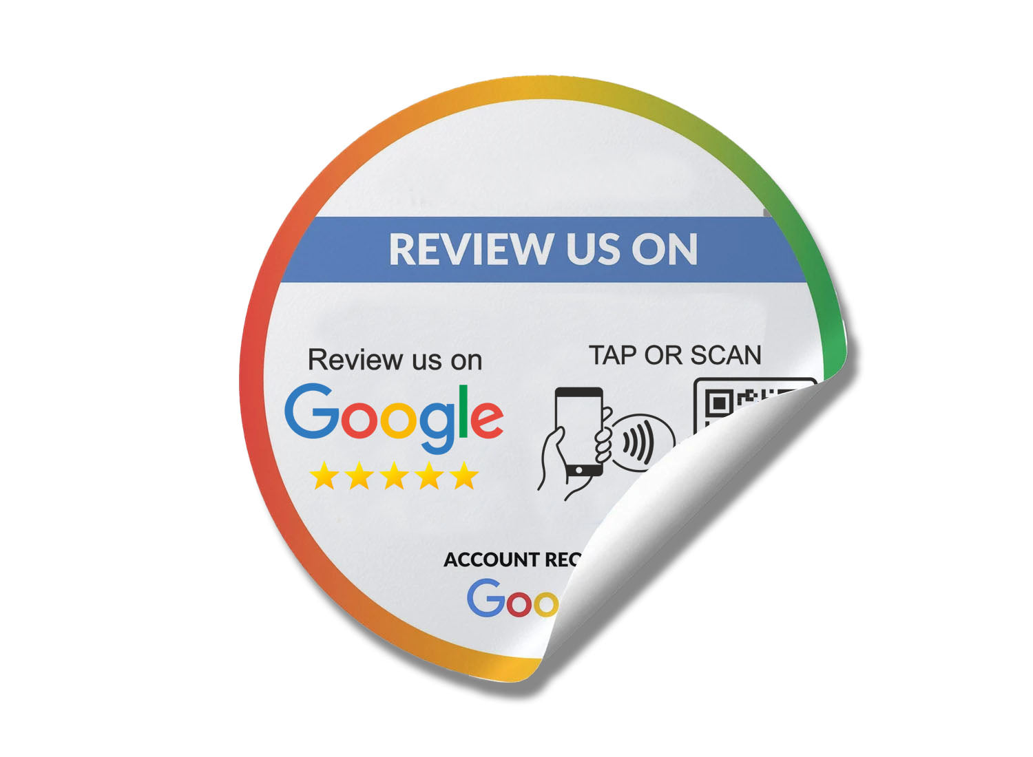 Smart-Tap, Google Review Sticker με NFC/QR Code χωρίς το λογότυπό σας.