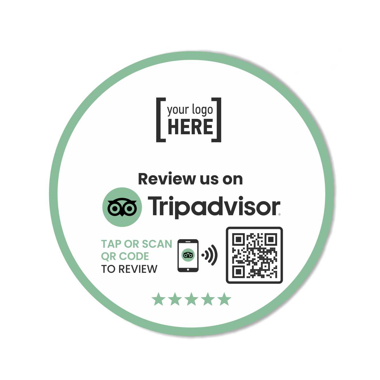 Smart-Tap, Tripadvisor sticker με NFC/QR Code με το λογότυπο σας. Σχέδιο 2.