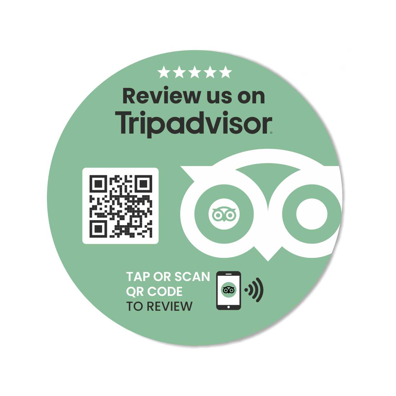 Smart-Tap, Tripadvisor sticker με NFC/QR Code χωρίς το λογότυπο σας. Σχέδιο 1.