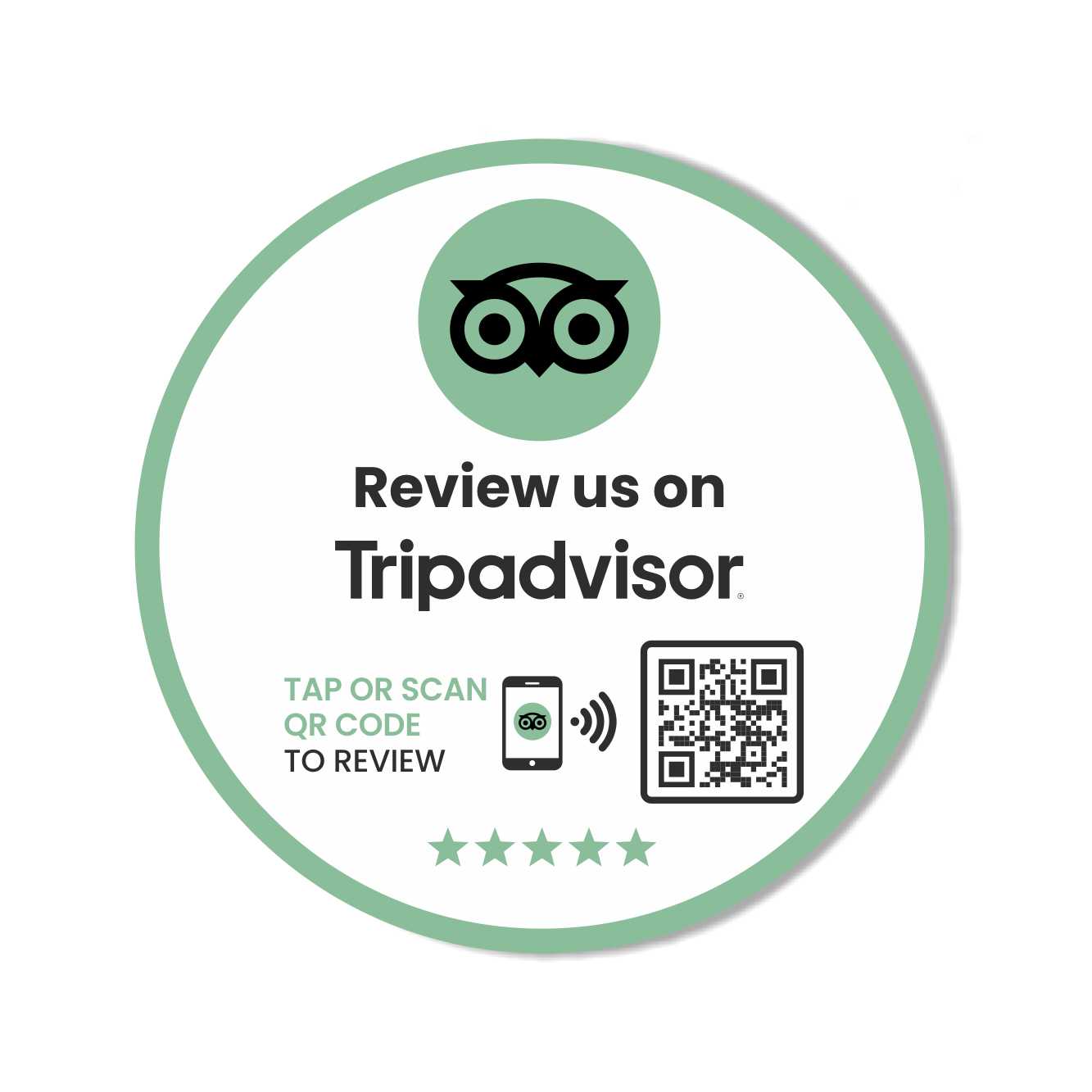 Smart-Tap, Tripadvisor sticker με NFC/QR Code χωρίς το λογότυπο σας. Σχέδιο 2.