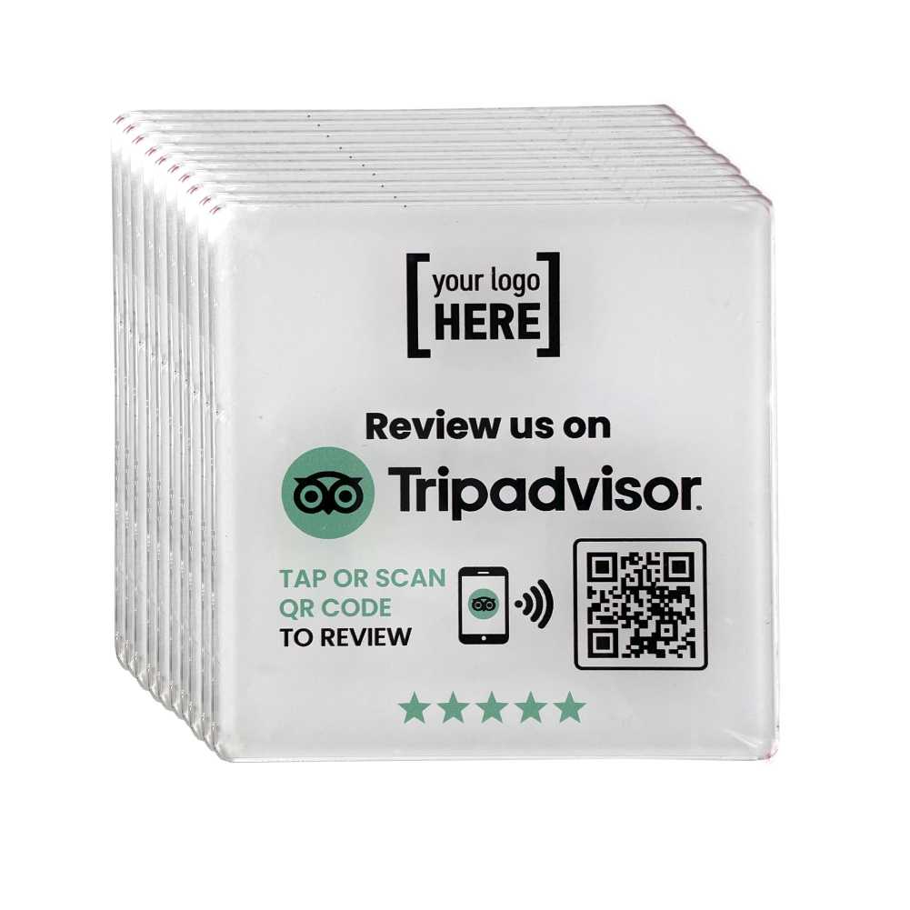Google Review table Coaster with NFC/QR Code and logo