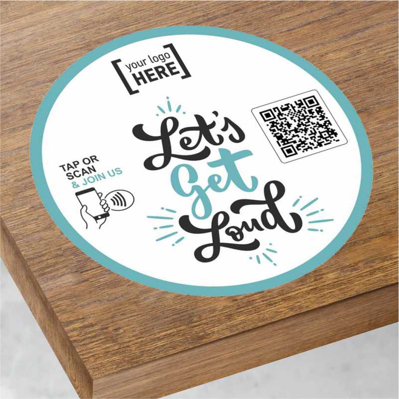 Smart-Tap, SocialLinks Sticker Set με το λογότυπό σας. Σχέδιο 2